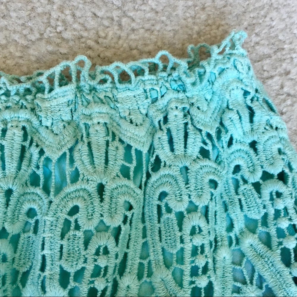 Oxford Circus | Lace Mint Skirt - Picture 4 of 5